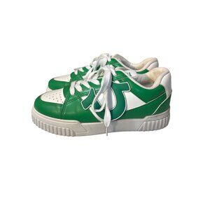 True Religion Brand Jeans Green & White Sneakers Size 6